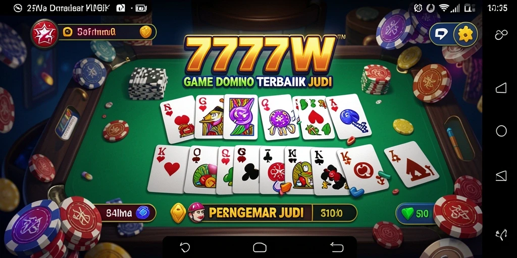 Screenshot gameplay seru Domino di 7777W.