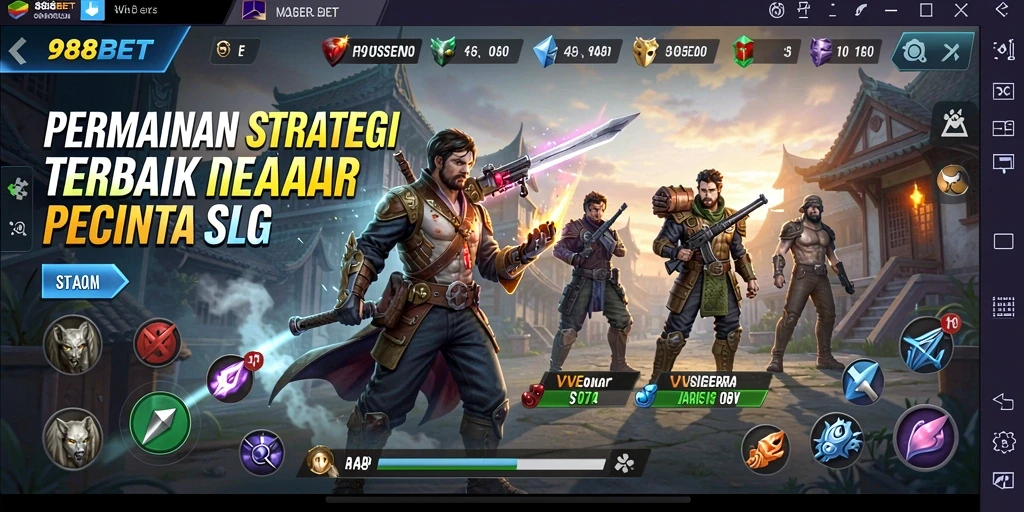 Tangkapan layar gameplay 988BET menampilkan strategi dan kolaborasi dalam pertempuran.