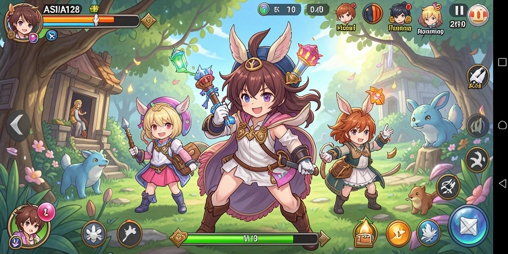Tampilan gameplay seru di ASIA128 dengan karakter anime yang ikonik.
