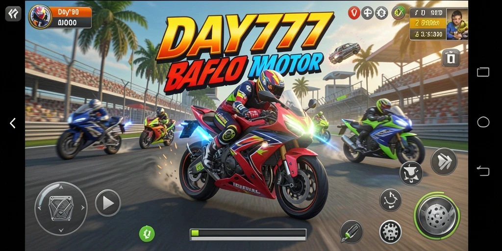 Gambaran gameplay seru dalam balapan motor DAY777.