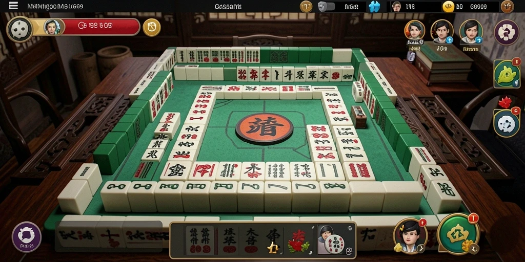 Tampilan gameplay Mahjong yang mendebarkan dan seru.