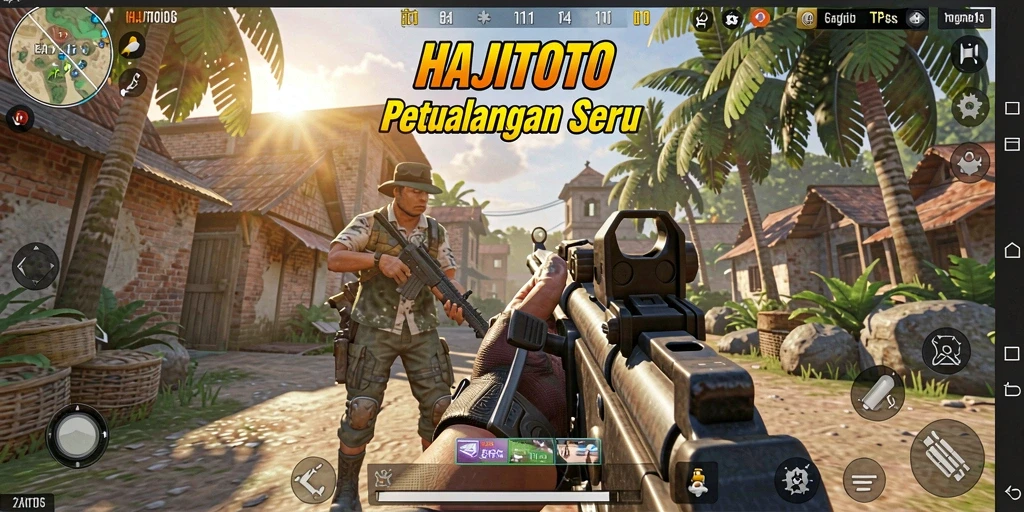 Screenshot gameplay seru dari HAJITOTO dengan aksi tembak menembak.