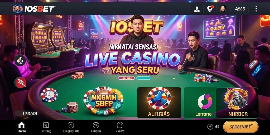 Tangkapan layar gameplay Live Casino di IOSBET yang seru dan interaktif.
