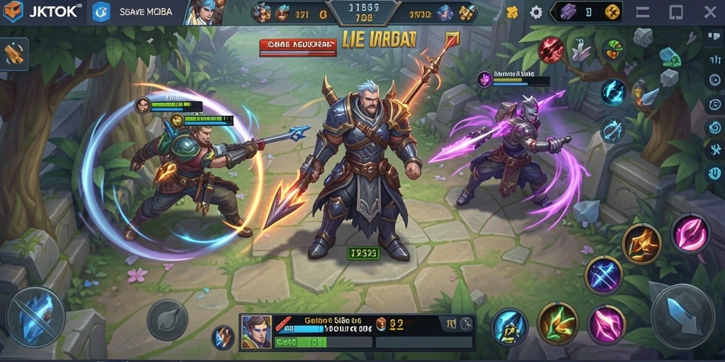 Tampilan gameplay seru di JKTOK dengan karakter yang menakjubkan.