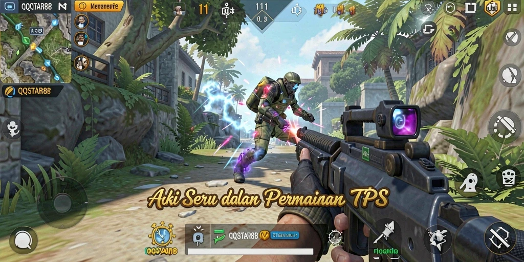 Gameplay menarik dan seru dari QQSTAR88 dalam mode TPS.