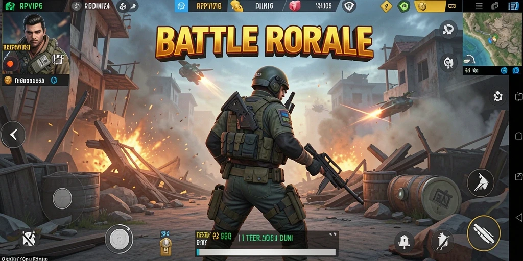 Tampilan gameplay RPVIP6 dalam pertempuran Battle Royale.