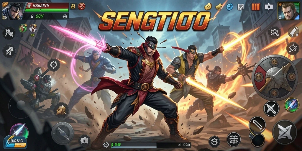 Gameplay seru SENGTOTO menampilkan pertarungan aksi yang mendebarkan.
