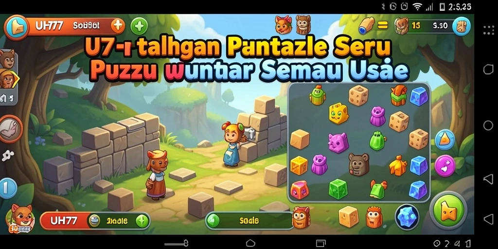Gameplay UH77 yang mengasyikkan dalam menyelesaikan puzzle.